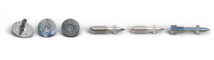 GD Bossong powder actuated nails with threaded M6 and M8 head