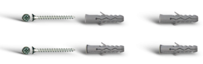 TB Nylon Bossong anchor with and without screw